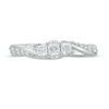 Thumbnail Image 4 of 1/2 CT. T.W. Princess-Cut Diamond Three Stone Twist Shank Ring in 14K White Gold