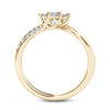 Thumbnail Image 2 of 1/2 CT. T.W. Princess-Cut Diamond Three Stone Twist Shank Ring in 14K Gold