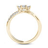 Thumbnail Image 3 of 1/2 CT. T.W. Princess-Cut Diamond Three Stone Twist Shank Ring in 14K Gold