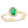 Thumbnail Image 0 of Oval Emerald and 1/10 CT. T.W. Diamond Frame Ring in 10K Gold