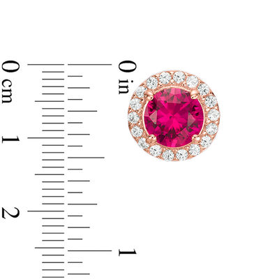置物 Ruby Lab-Created Ruby and White Sapphire Frame Pendant and
