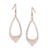 Thumbnail Image 0 of Lab-Created White Sapphire Teardrop Earrings in Sterling Silver with 18K Rose Gold Plate
