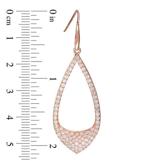 Lab-Created White Sapphire Teardrop Earrings in Sterling Silver with 18K Rose Gold Plate