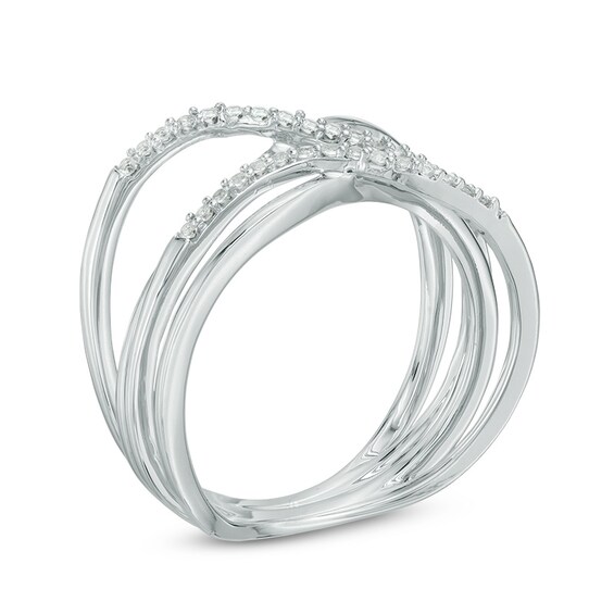 Lab-Created White Sapphire Double Orbit Ring in Sterling Silver