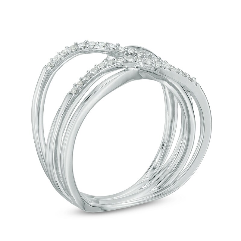 Lab-Created White Sapphire Double Orbit Ring in Sterling Silver