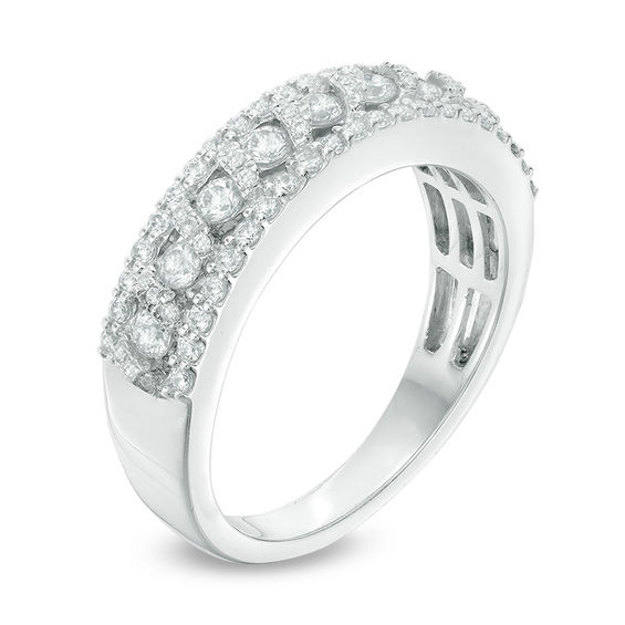 3/4 CT. T.w. Diamond Slant Anniversary Band in 14K White Gold