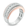 Thumbnail Image 2 of 1-1/2 CT. T.W. Diamond Five Row Anniversary Band in 14K Two-Tone Gold