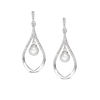 Thumbnail Image 0 of 5.0 - 6.0mm Cultured Freshwater Pearl and White Topaz Teardrop Earrings in Sterling Silver