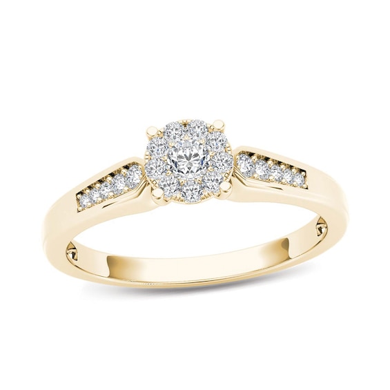 1/4 CT. T.w. Diamond Frame Promise Ring in 14K Gold