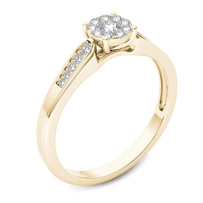 1/4 CT. T.W. Diamond Frame Promise Ring in 14K Gold | Zales