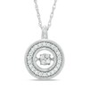 Thumbnail Image 1 of 0.15 CT. T.W. Composite Diamond Open Circle Pendant in Sterling Silver