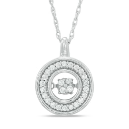 0.15 CT. T.W. Composite Diamond Open Circle Pendant in Sterling Silver