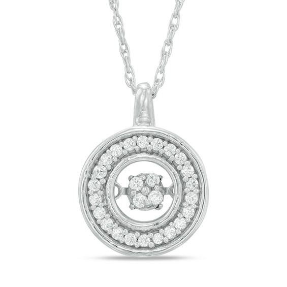 0.15 CT. T.w. Composite Diamond Open Circle Pendant in Sterling Silver