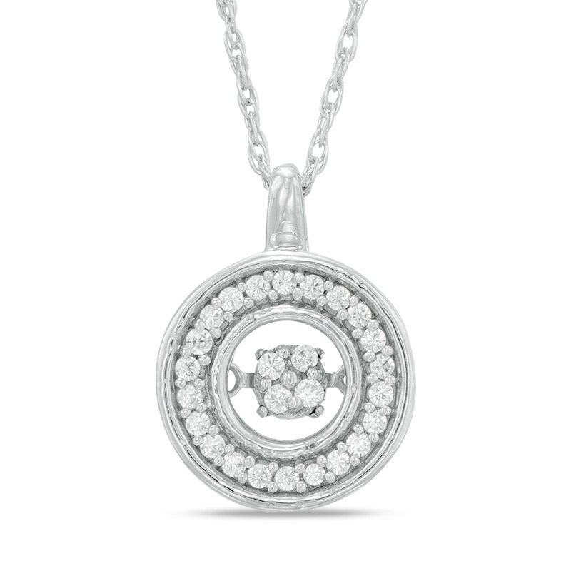 Main Image 1 of 0.15 CT. T.W. Composite Diamond Open Circle Pendant in Sterling Silver