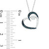 Thumbnail Image 2 of 0.09 CT. T.W. Enhanced Blue and White Composite Diamond Tilted Heart Pendant in Sterling Silver