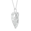 Thumbnail Image 2 of 0.07 CT. T.W. Diamond Composite Double Heart Pendant in Sterling Silver