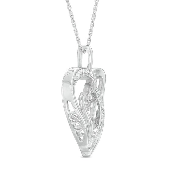 0.07 CT. T.w. Diamond Composite Double Heart Pendant in Sterling Silver