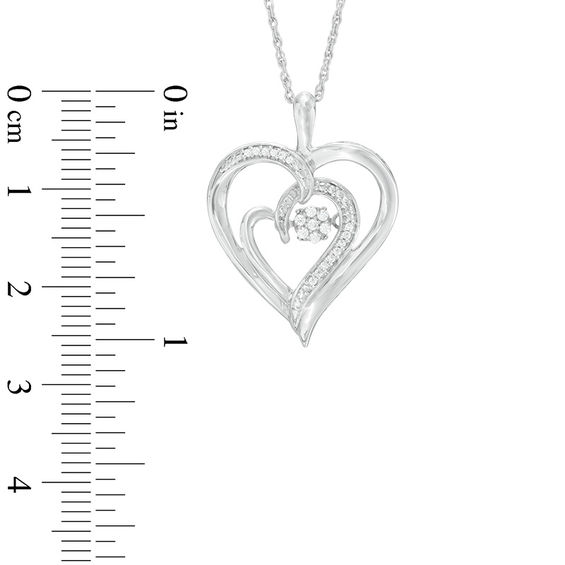 0.07 CT. T.w. Diamond Composite Double Heart Pendant in Sterling Silver