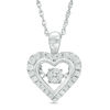 Thumbnail Image 1 of 0.18 CT. T.W. Composite Diamond Frame Heart Pendant in Sterling Silver