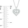 Thumbnail Image 2 of 0.18 CT. T.W. Composite Diamond Frame Heart Pendant in Sterling Silver