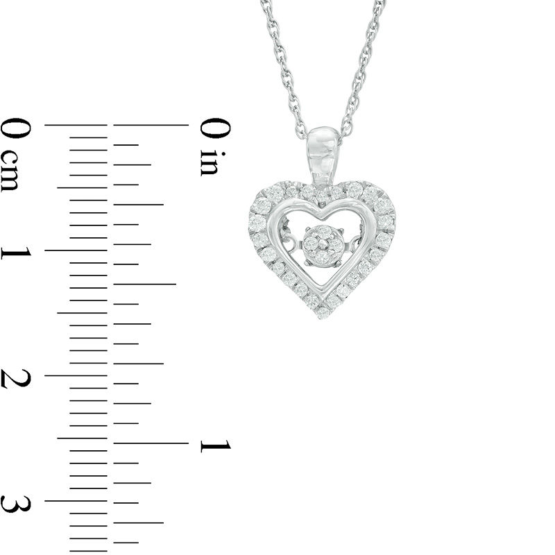 Main Image 2 of 0.18 CT. T.W. Composite Diamond Frame Heart Pendant in Sterling Silver