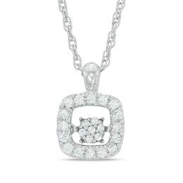 Unstoppable Love™ 1/6 CT. T.W. Composite Diamond Square Frame Pendant in Sterling Silver