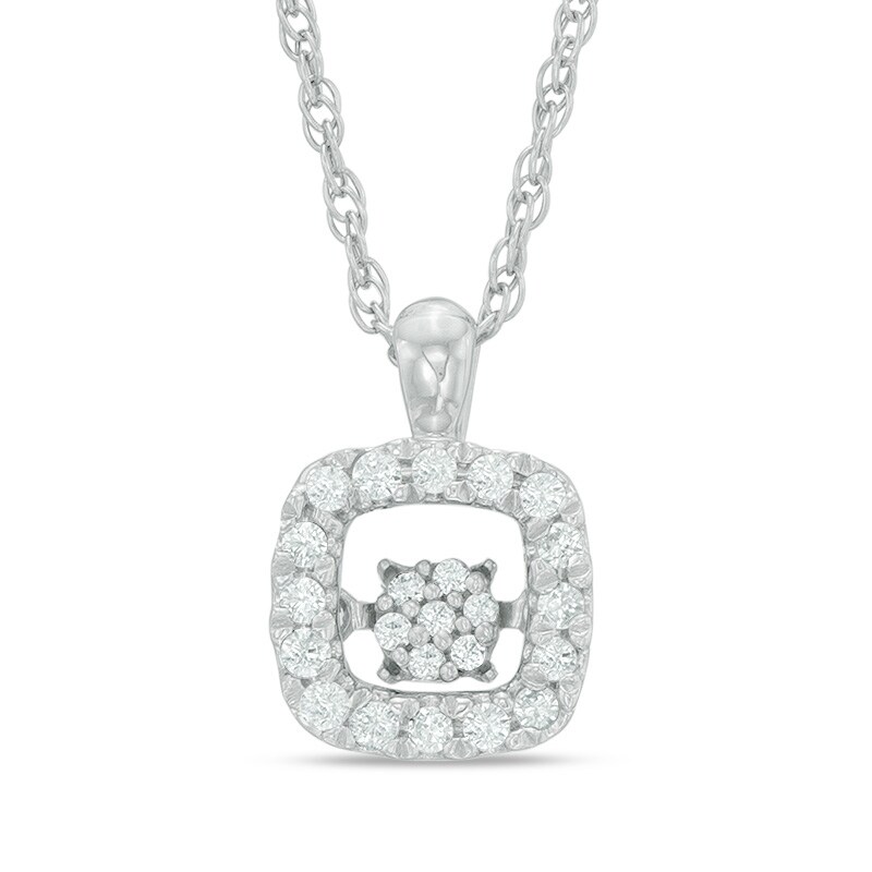Unstoppable Love™ 1/6 CT. T.W. Composite Diamond Square Frame Pendant in Sterling Silver