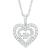 Thumbnail Image 0 of 0.18 CT. T.W. Composite Diamond Double Heart Pendant in Sterling Silver