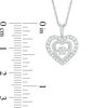 Thumbnail Image 1 of 0.18 CT. T.W. Composite Diamond Double Heart Pendant in Sterling Silver