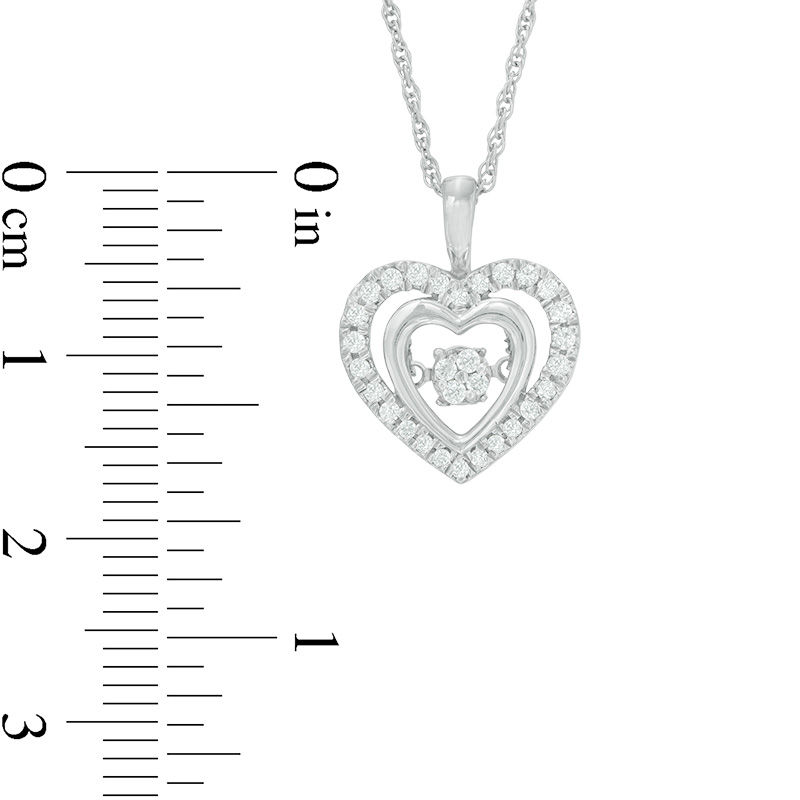 0.18 CT. T.W. Composite Diamond Double Heart Pendant in Sterling Silver