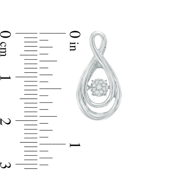 Composite Diamond Accent Infinity Drop Earrings in Sterling Silver