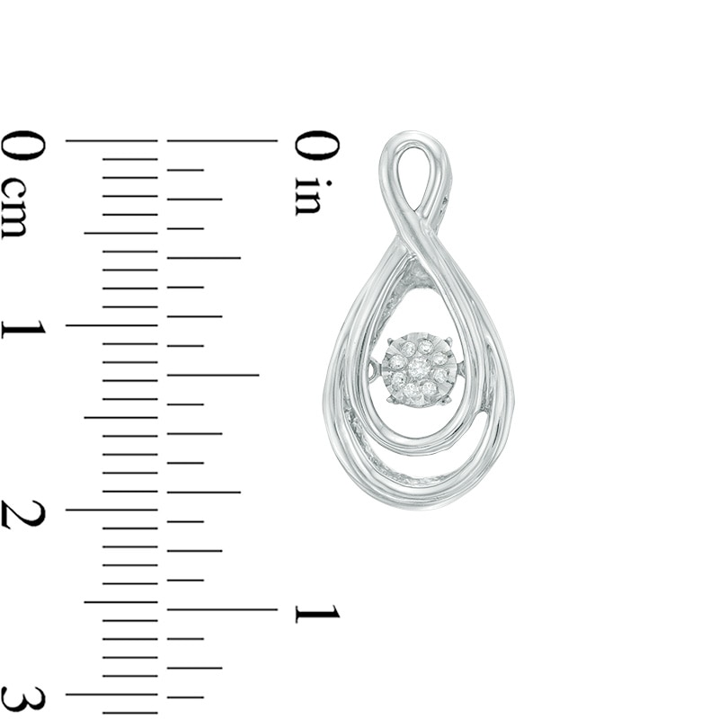Main Image 2 of Composite Diamond Accent Infinity Drop Earrings in Sterling Silver