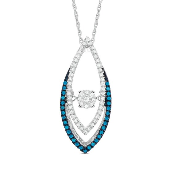 Unstoppable Love™ 1/4 CT. T.W. Enhanced Blue and White Composite Diamond Split Marquise Pendant in Sterling Silver Unstoppable Love™ 1/4 CT. T.W. Enhanced Blue and White Composite Diamond Split Marquise Pendant in Sterling Silver