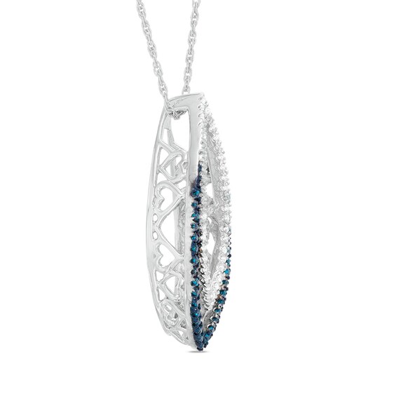 Unstoppable Love™ 1/4 CT. T.W. Enhanced Blue and White Composite Diamond Split Marquise Pendant in Sterling Silver Unstoppable Love™ 1/4 CT. T.W. Enhanced Blue and White Composite Diamond Split Marquise Pendant in Sterling Silver