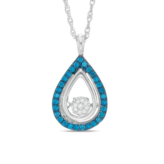 Unstoppable Love™ 1/5 CT. T.W. Enhanced Blue and White Composite Diamond Teardrop Pendant in Sterling Silver Unstoppable Love™ 1/5 CT. T.W. Enhanced Blue and White Composite Diamond Teardrop Pendant in Sterling Silver