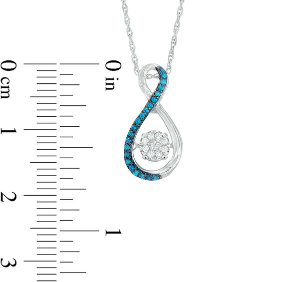 0.15 CT. T.w. Enhanced Blue and White Composite Diamond Infinity Pendant in Sterling Silver