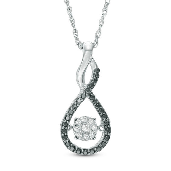 0.18 CT. T.w. Enhanced Black and White Composite Diamond Infinity Pendant in Sterling Silver