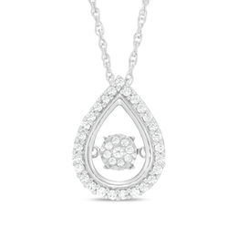 1/5 CT. T.W. Composite Diamond Teardrop Pendant in Sterling Silver