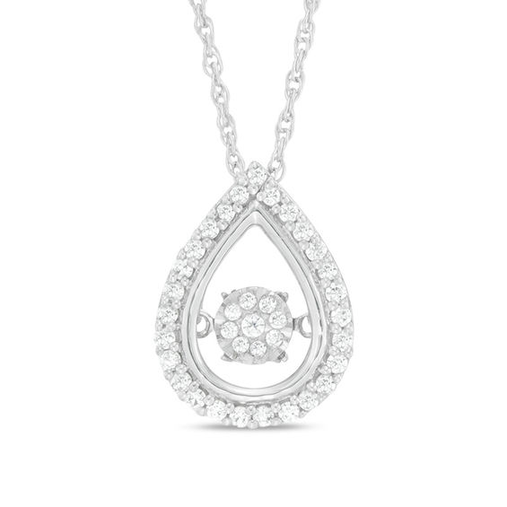 1/5 CT. T.w. Composite Diamond Teardrop Pendant in Sterling Silver