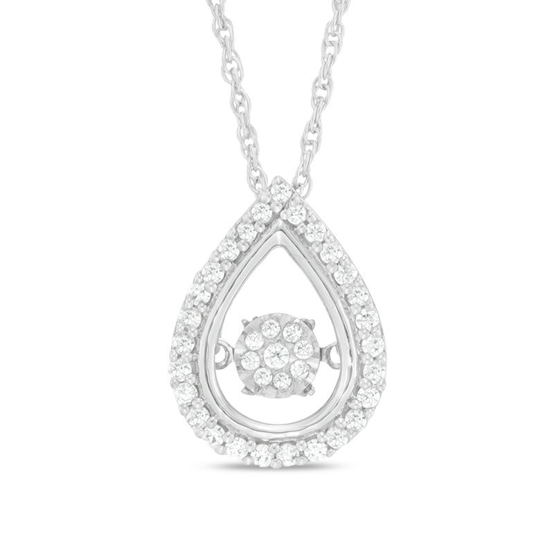 Main Image 1 of 1/5 CT. T.W. Composite Diamond Teardrop Pendant in Sterling Silver