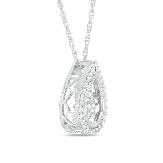 1/5 CT. T.w. Composite Diamond Teardrop Pendant in Sterling Silver