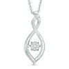 Thumbnail Image 1 of Composite Diamond Accent Twist Infinity Pendant in Sterling Silver