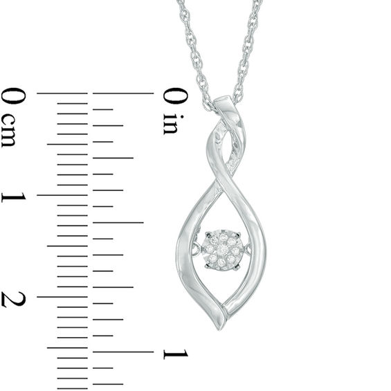 Composite Diamond Accent Twist Infinity Pendant in Sterling Silver