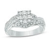 Thumbnail Image 0 of 3/4 CT. T.W. Princess-Cut Composite Diamond Frame Ring in 10K White Gold