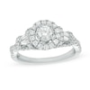 Thumbnail Image 1 of 1 CT. T.W. Diamond Frame Collar Engagement Ring in 14K White Gold