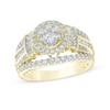 Thumbnail Image 0 of 1 CT. T.W. Composite Diamond Flower Collar Engagement Ring in 10K Gold