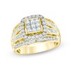 Thumbnail Image 0 of 1 CT. T.W. Princess-Cut Composite Diamond Frame Engagement Ring in 10K Gold