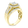 Thumbnail Image 1 of 1 CT. T.W. Princess-Cut Composite Diamond Frame Engagement Ring in 10K Gold