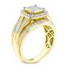 Thumbnail Image 1 of 1 CT. T.W. Princess-Cut Composite Diamond Frame Engagement Ring in 10K Gold