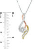 Thumbnail Image 2 of 1/3 CT. T.W. Diamond Composite Swirl Pendant in 10K Tri-Tone Gold